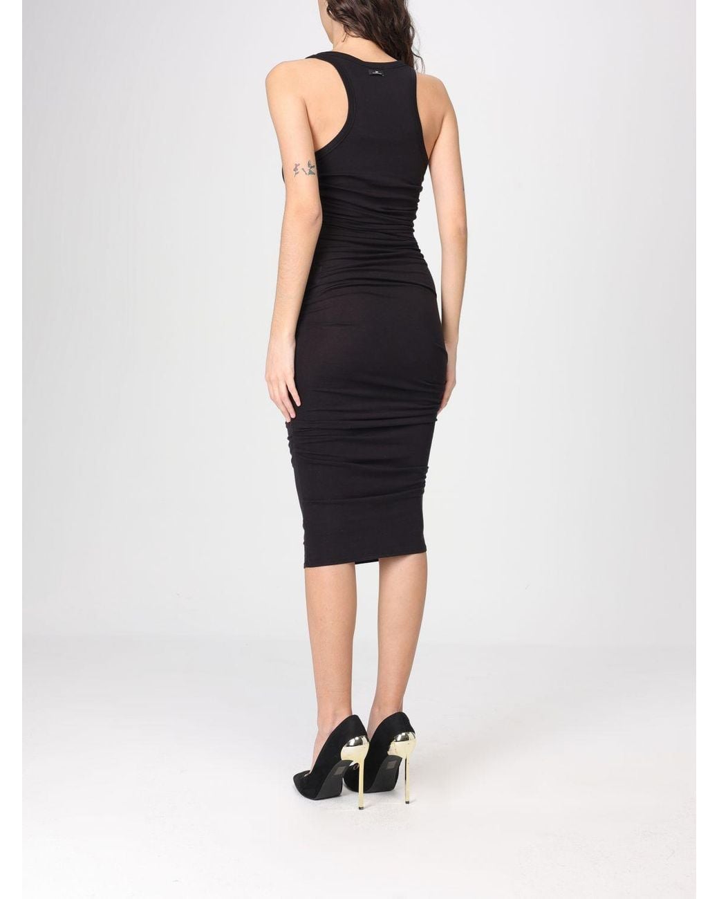 Elisabetta Franchi Black Midi Dress