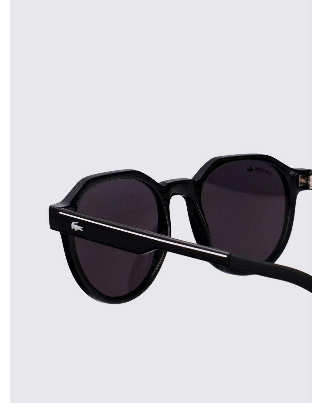 Lacoste White Tortoiseshell Acetate Aviator Sunglasses With Monogram Logo for men