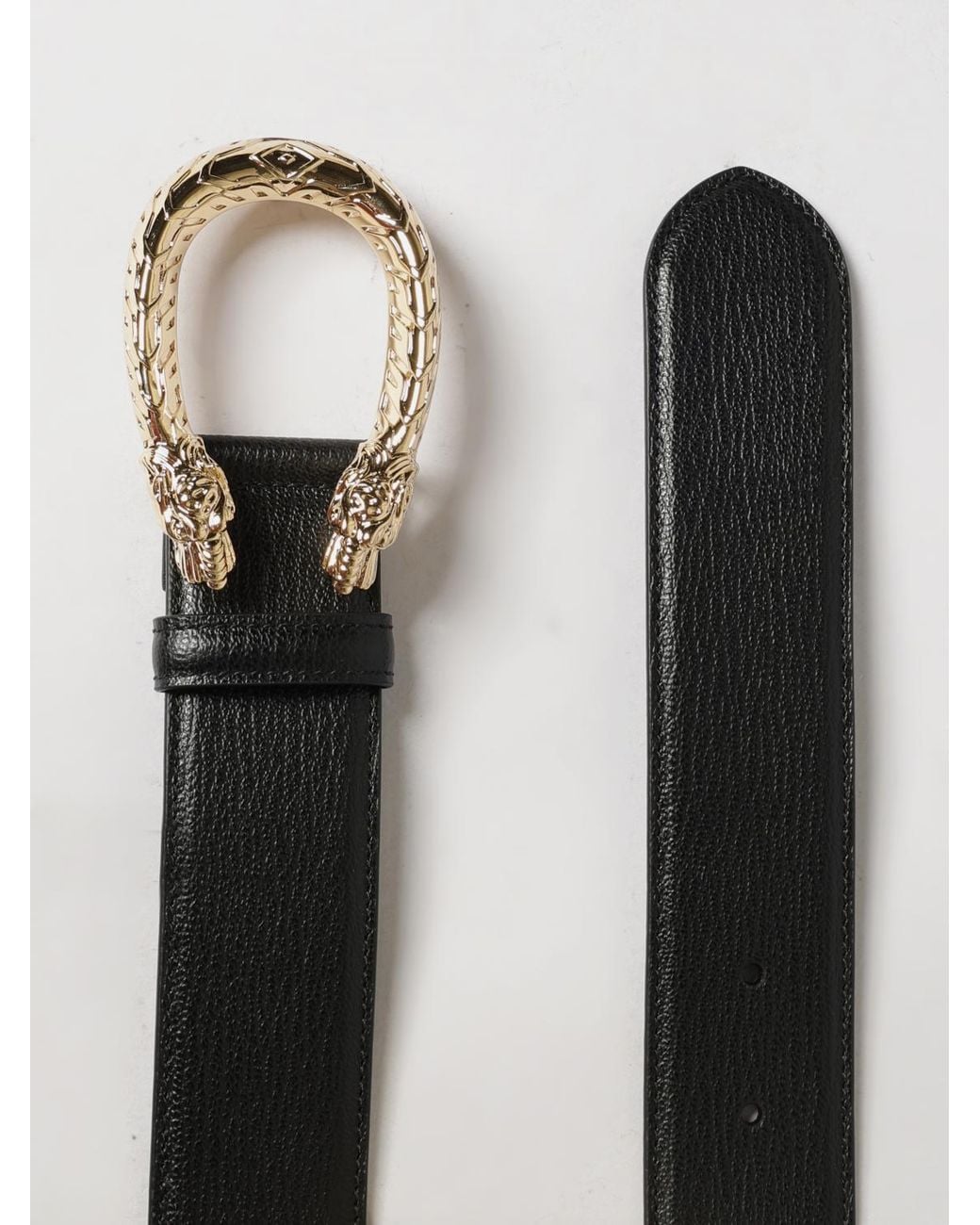 Gucci Gray Leather Belt With Logo Buckle