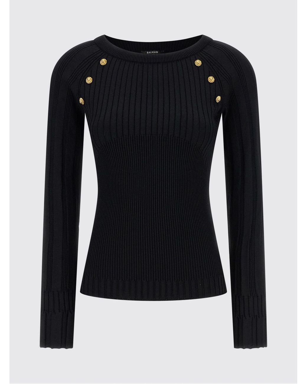 Balmain Yellow Ribbed Viscose Knit Top