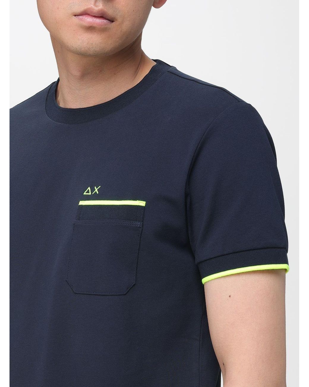 Sun 68 Blue Cotton T-Shirt for men
