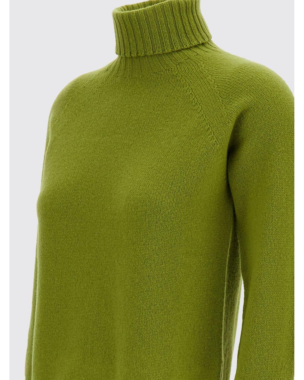 Drumohr Green Lambswool Turtleneck Jumper With Dropped Shoulders