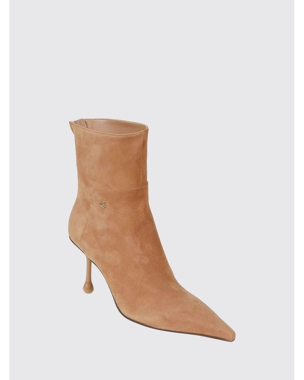 Jimmy Choo Brown Suede Ankle Boots With A Teardrop High Heel