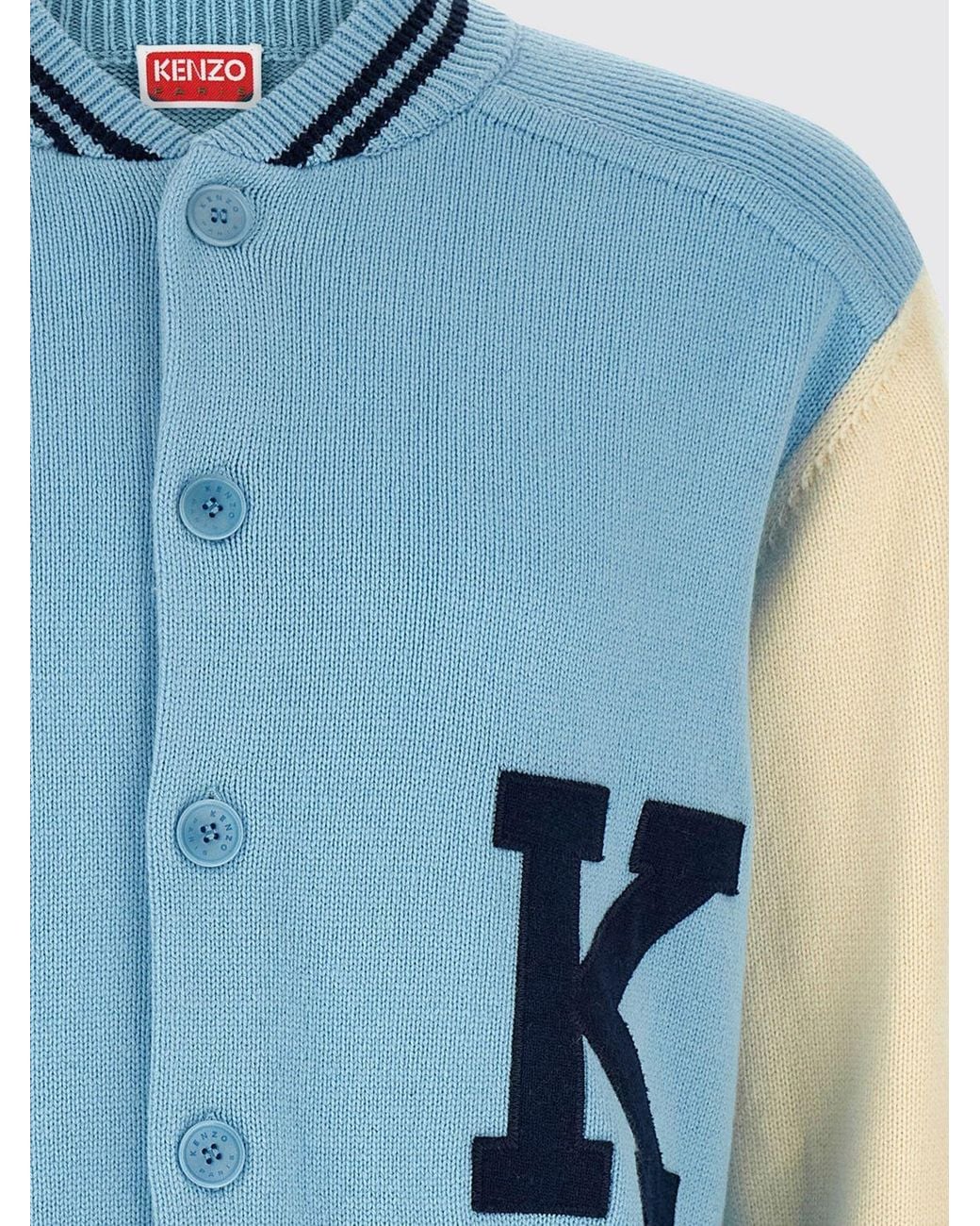 KENZO Blue Varsity Cardigan for men
