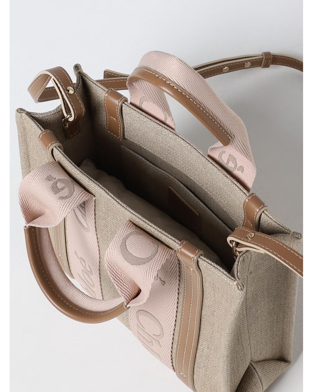 Chloé Natural ChloÉ Tasche Aus Canvas Und Leder Mit Gesticktem Logo