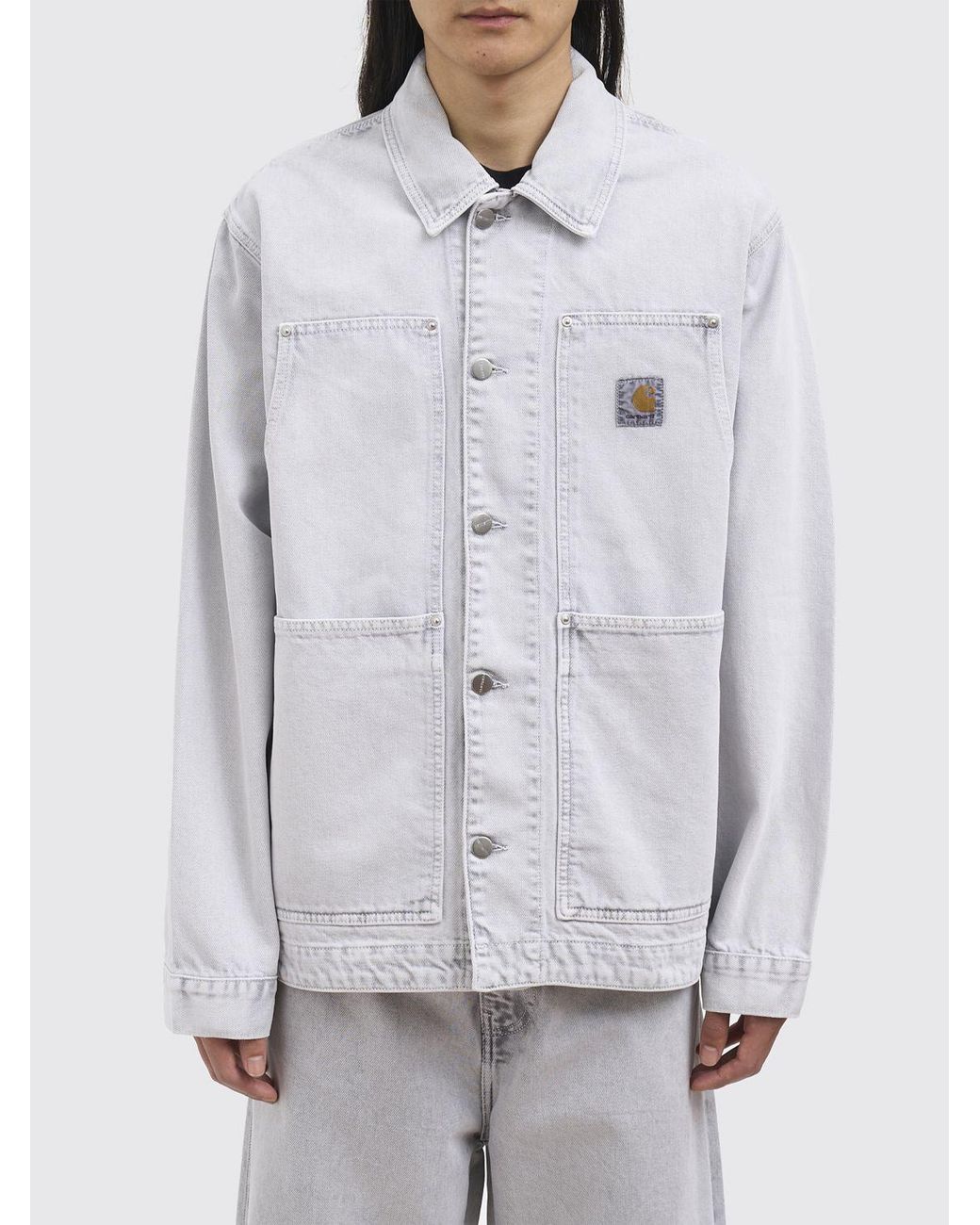 Carhartt Gray Cotton Denim Jacket for men