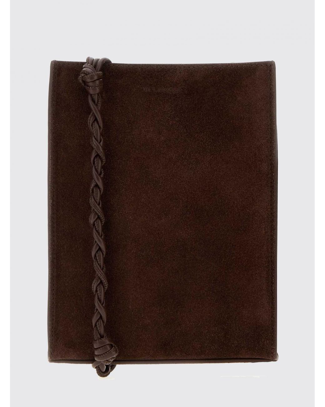 Jil Sander Brown Small Tangle Suede Calfskin Crossbody Bag for men