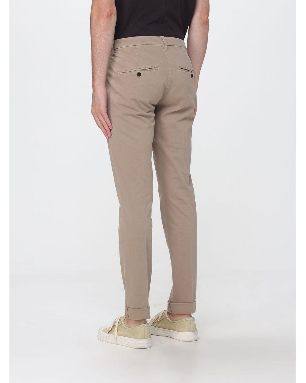 Dondup Natural Gaubert Slim Fit Mid-Rise Velvet Chino Trousers for men