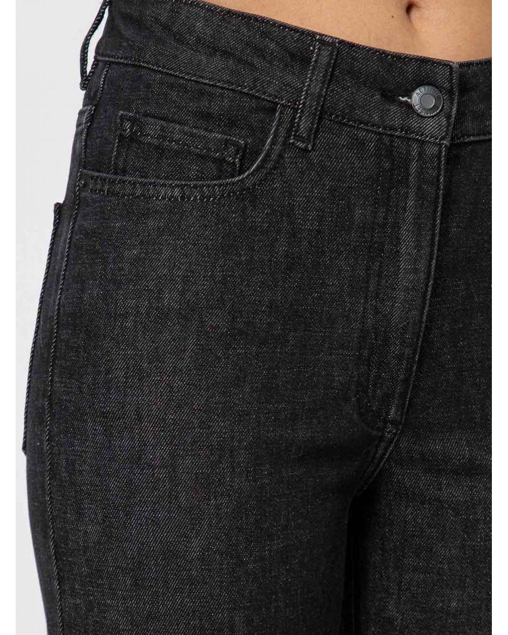 Twinset Black Mid-Rise Flared Cotton Denim Jeans
