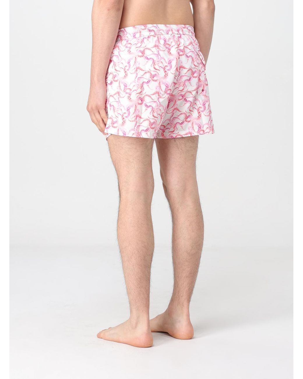 Kampos Pink Patterned Nylon Swimsuit for men