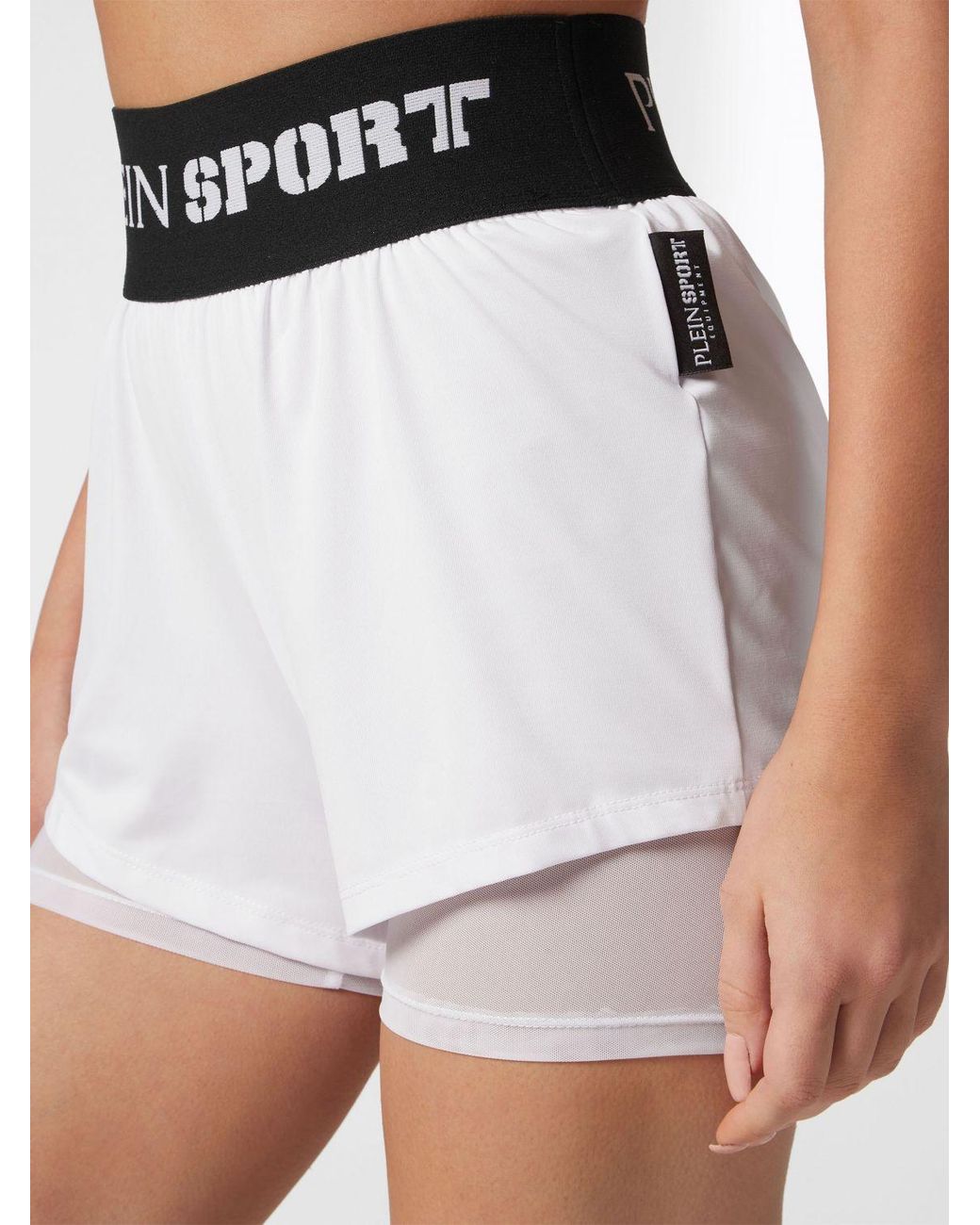 Philipp Plein Blue High-Waisted Technical Stretch Sports Shorts
