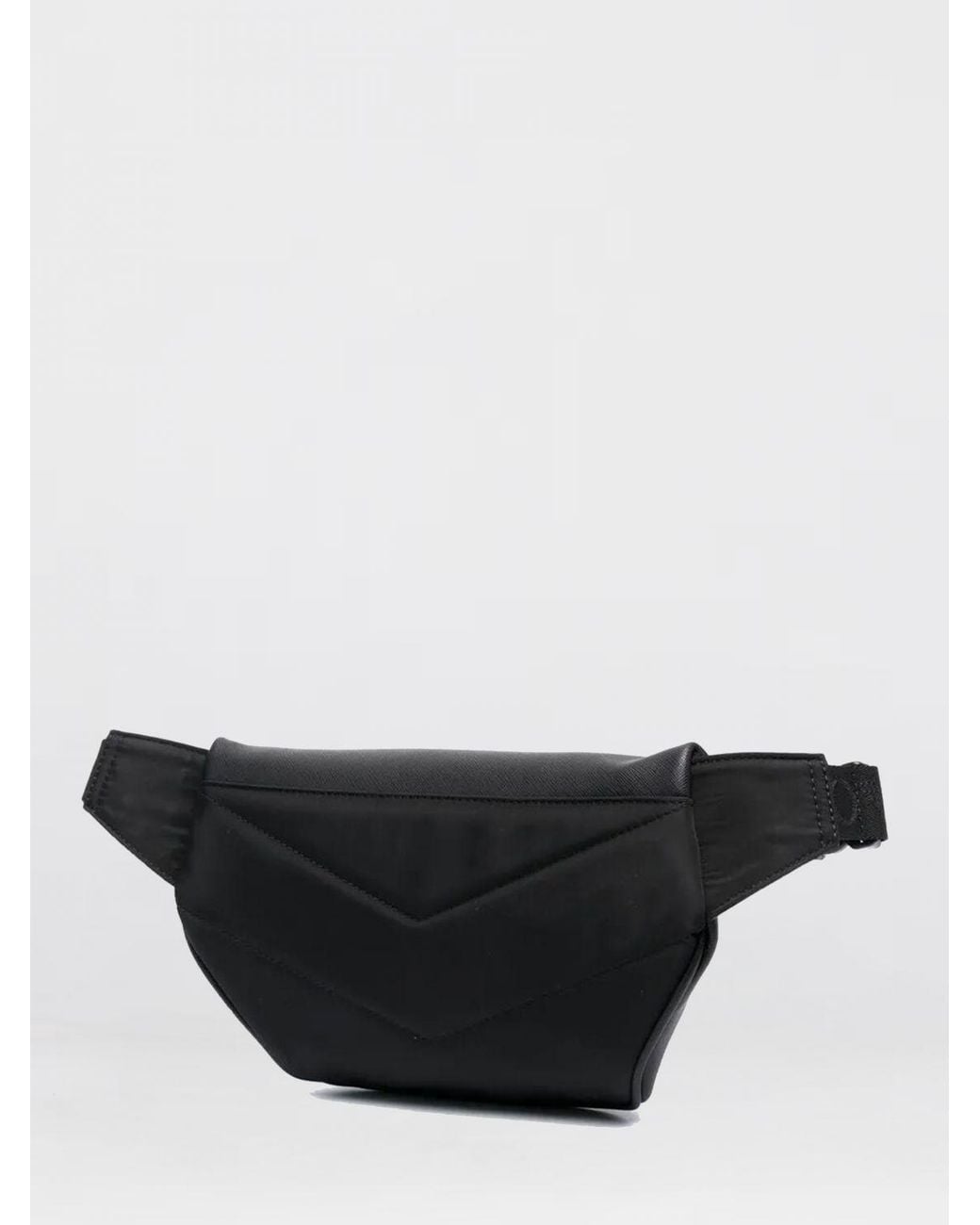 Emporio Armani Black Saffiano Synthetic Leather Belt Bag for men