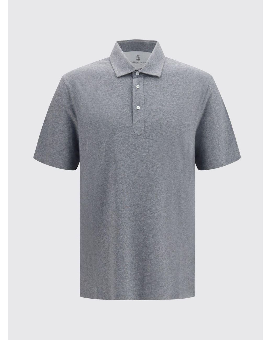 Brunello Cucinelli Gray Polo Shirt for men