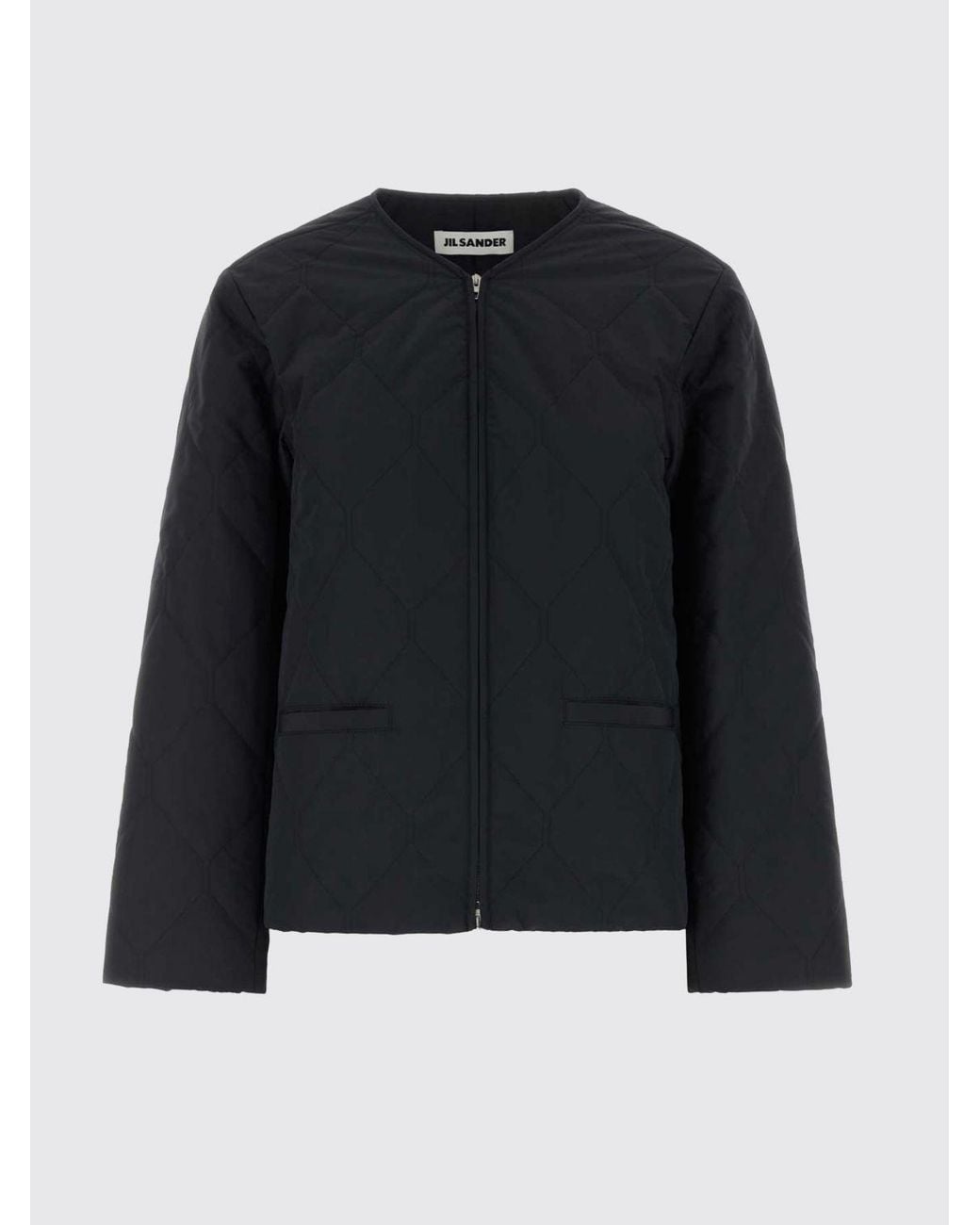 Jil Sander Blue Quilted Short Puffer Jacket