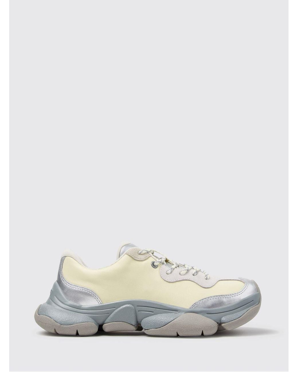 Camper White Twins Bicolour Calfskin Leather Trainers With Vibram Sole