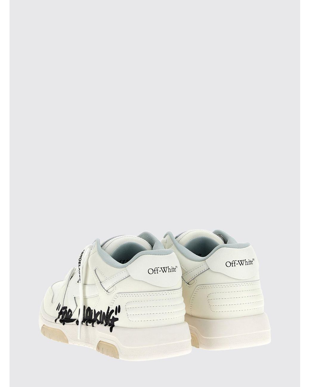 Off-White c/o Virgil Abloh Natural Out Of Office "For Walking" Low-Top Leather Sneakers for men