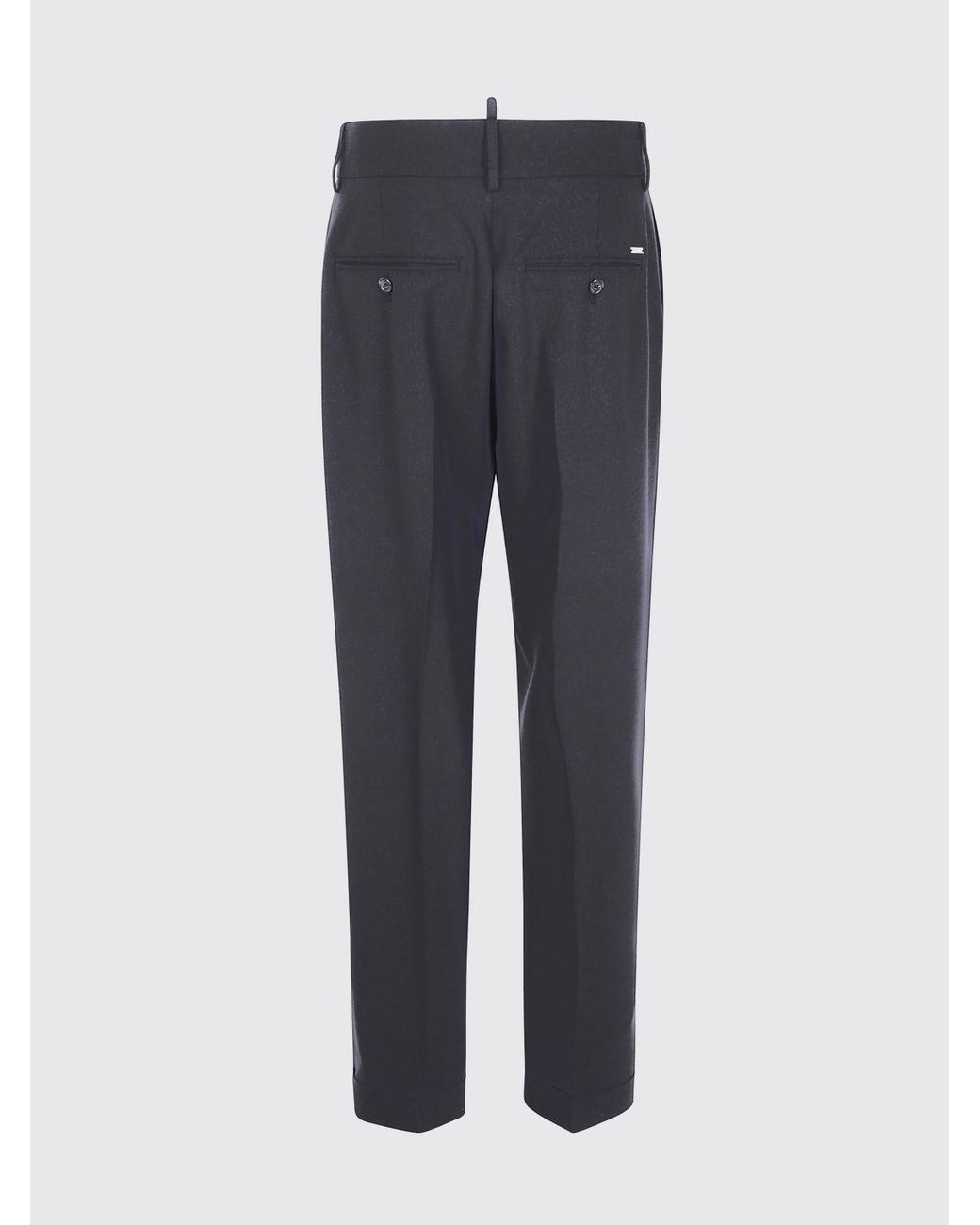 DSquared² Blue High-Waisted Slim Fit Tailored Trousers