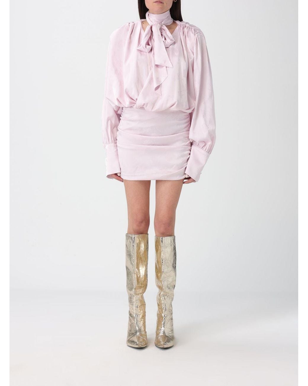 ROTATE BIRGER CHRISTENSEN Pink Satin Mini Dress