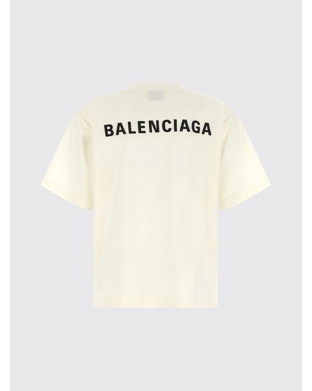 Balenciaga White Cotton T-Shirt With Logo