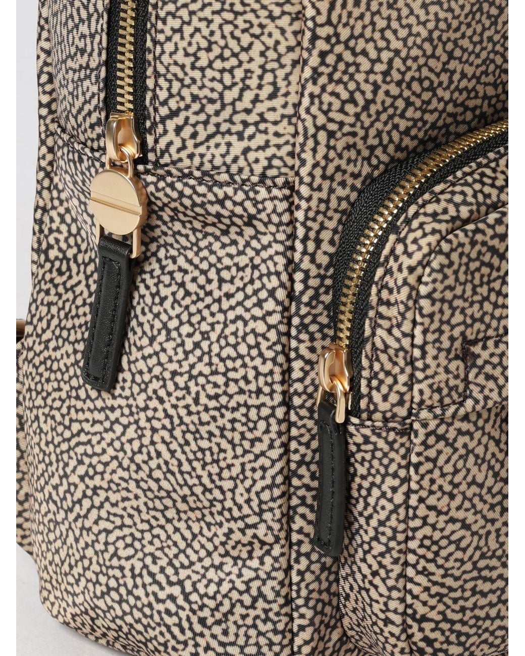 Borbonese Natural Rounded Polka Dot Recycled Nylon Backpack