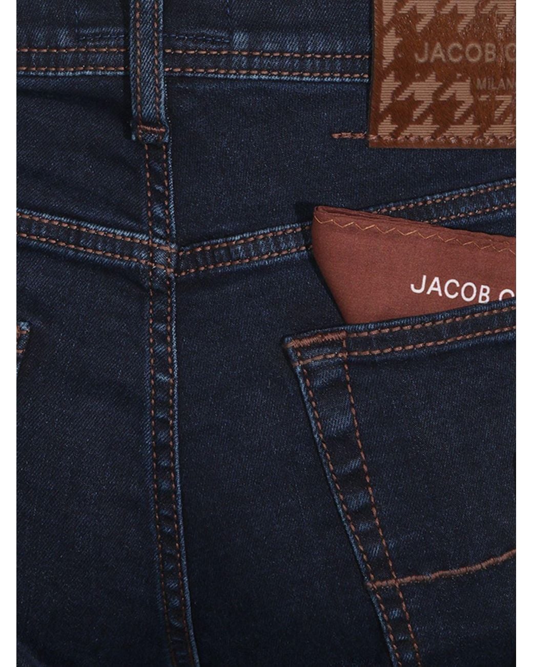 Jacob Cohen Blue Slim-Fit Cotton Denim Jeans With Mid-Rise Waist And Back Logo for men