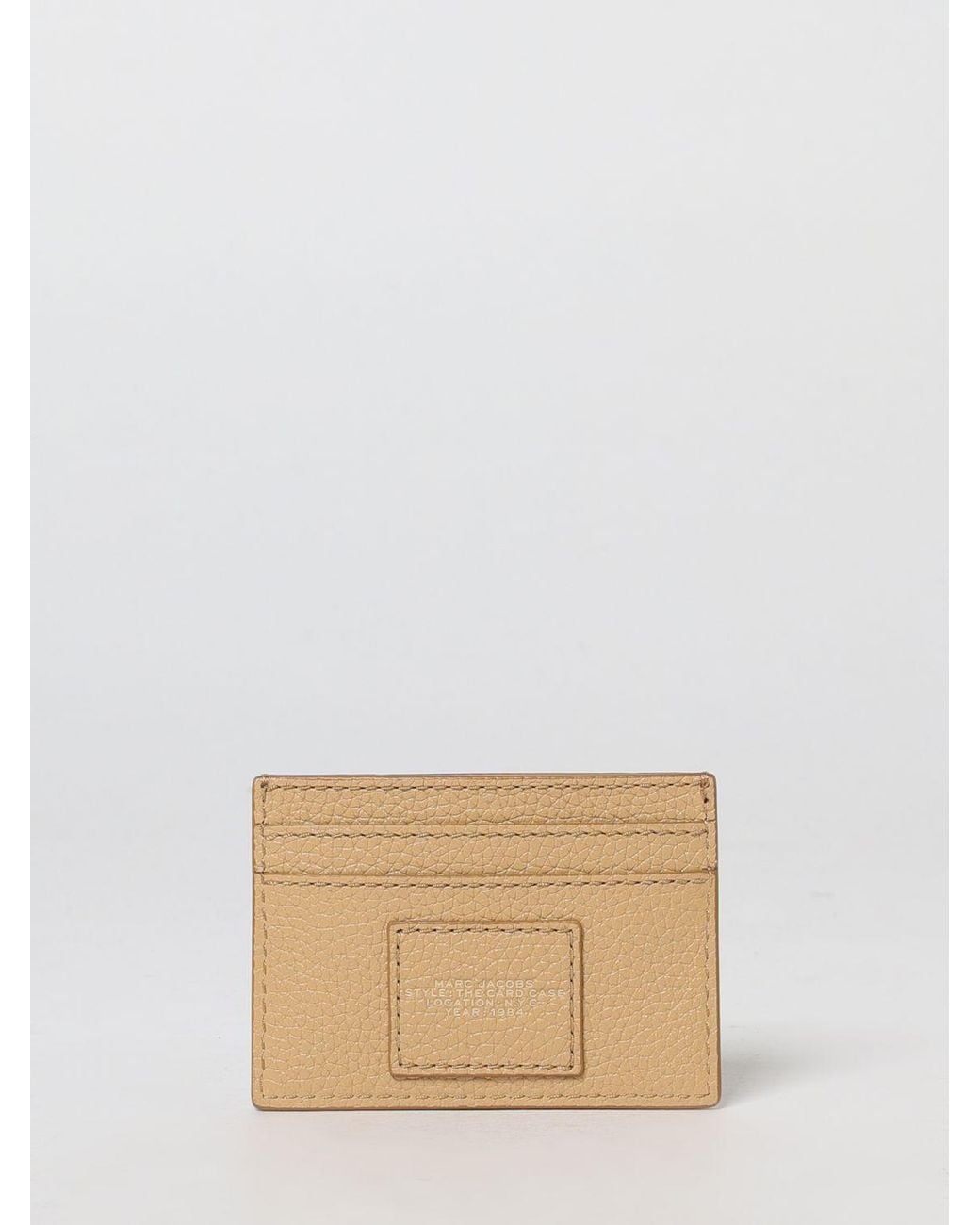 Marc Jacobs Natural The Card Case Grained Leather Card Holder
