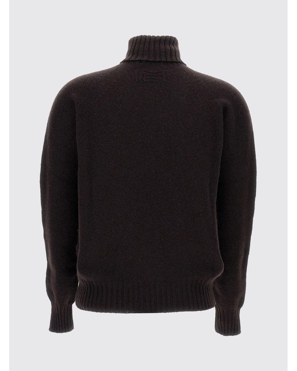 Drumohr Black Lambswool Turtleneck Jumper With Dropped Shoulders