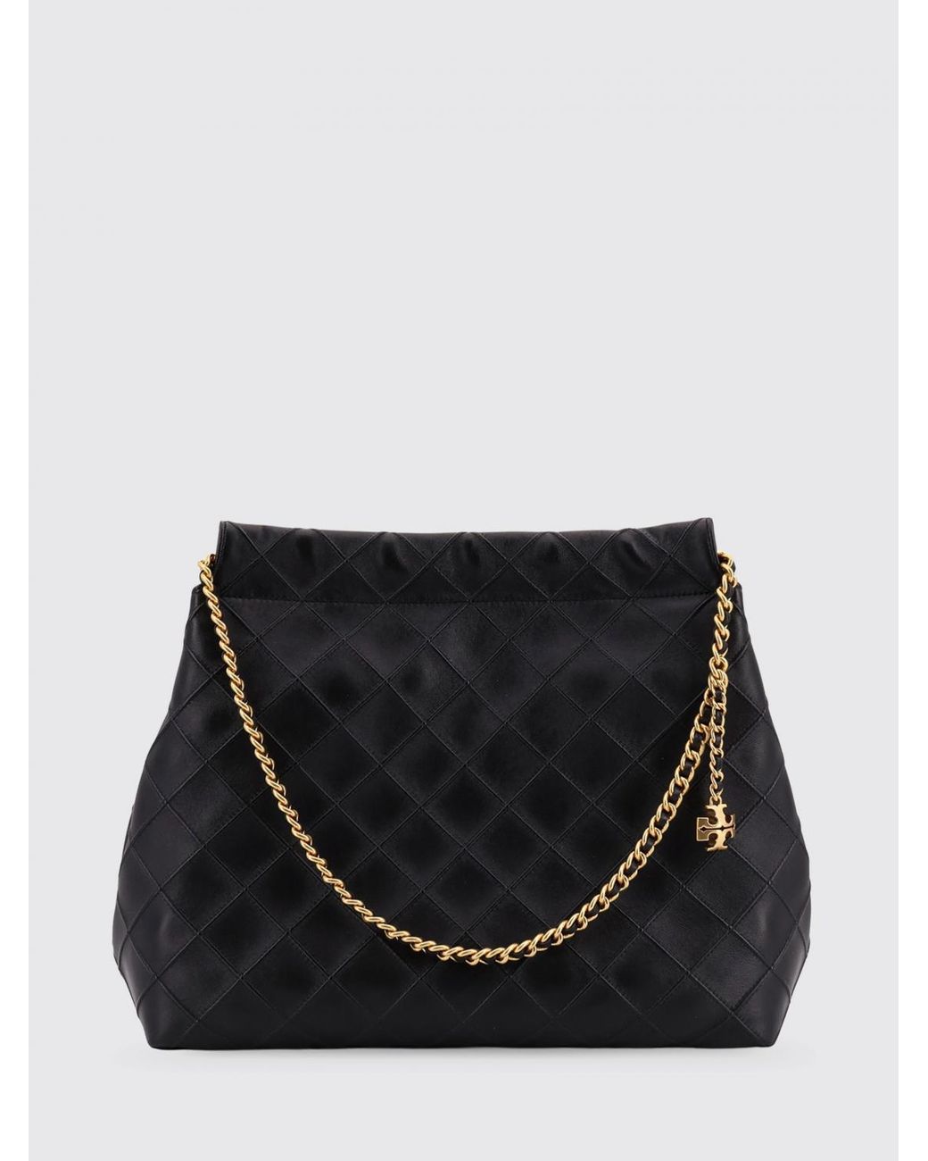 Tory Burch Black Fleming Diamond Quilted Leather Bag