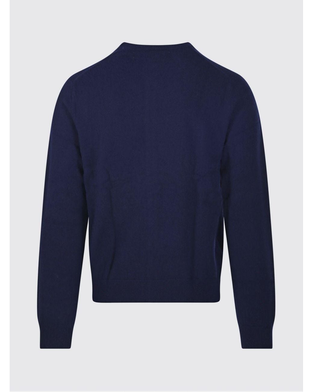 Comme des Garçons Blue Pure Lambswool Crewneck Cardigan for men