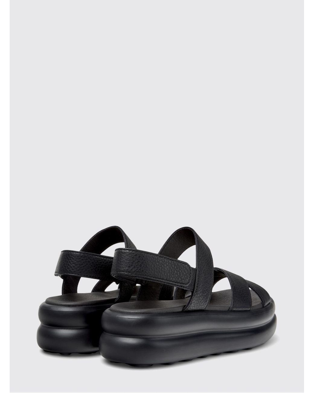 Camper White Pelotas Flota Up Grained Leather Sandals