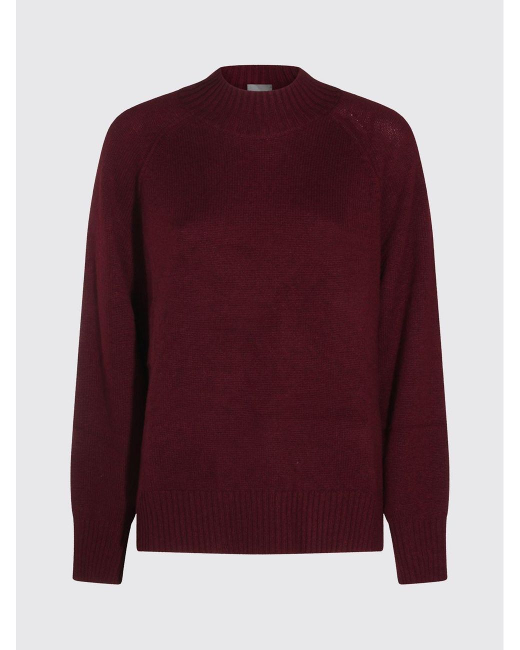 Allude Purple Slim Fit Long-Sleeved Cashmere Mock Neck Jumper