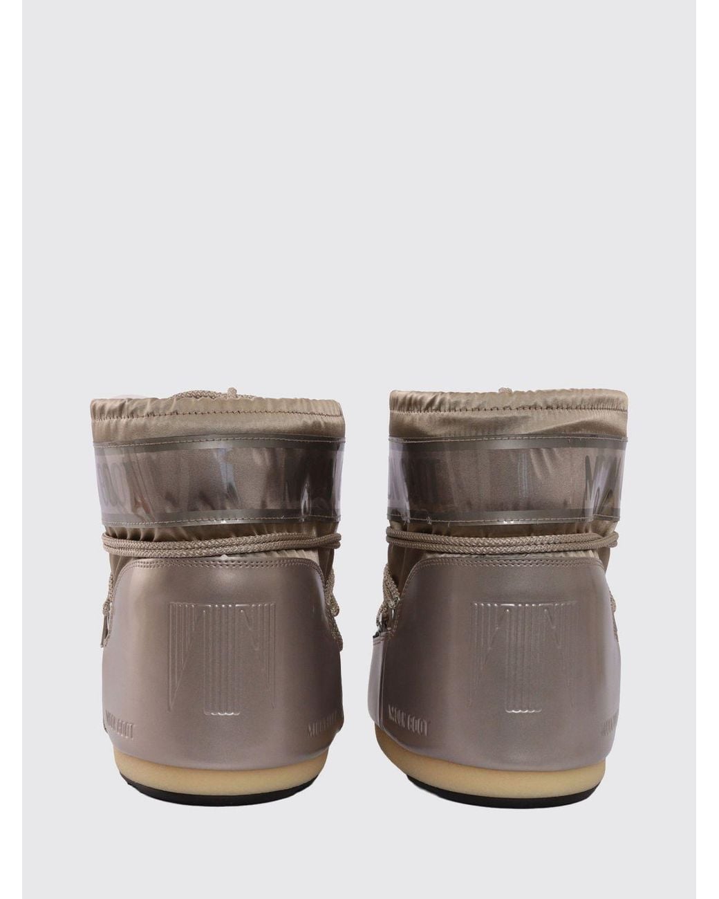Moon Boot Gray Niedrige Icon Schnee-Stiefel Aus Laminiertem Nylon