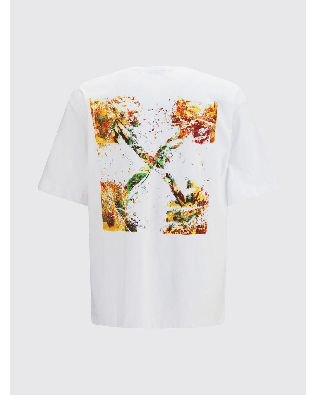 Off-White c/o Virgil Abloh White Cotton T-Shirt With Contrast Arrow Logo Print On The Back for men