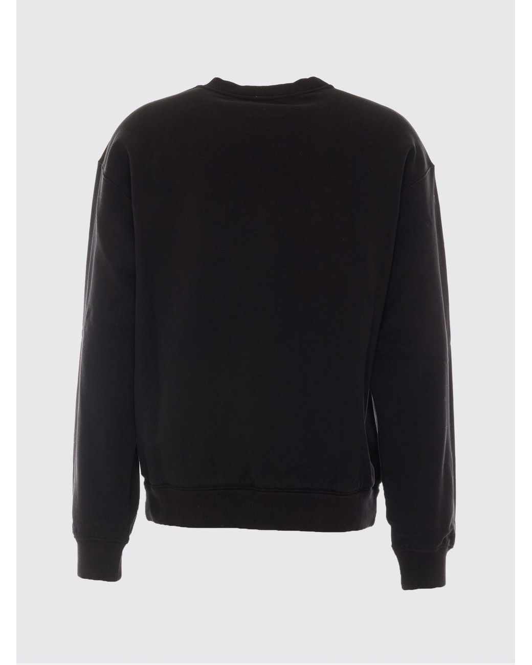 Dolce & Gabbana Blue Dolce &Amp Gabbana Crewneck Cotton Sweatshirt With Contrast Chest Logo for men