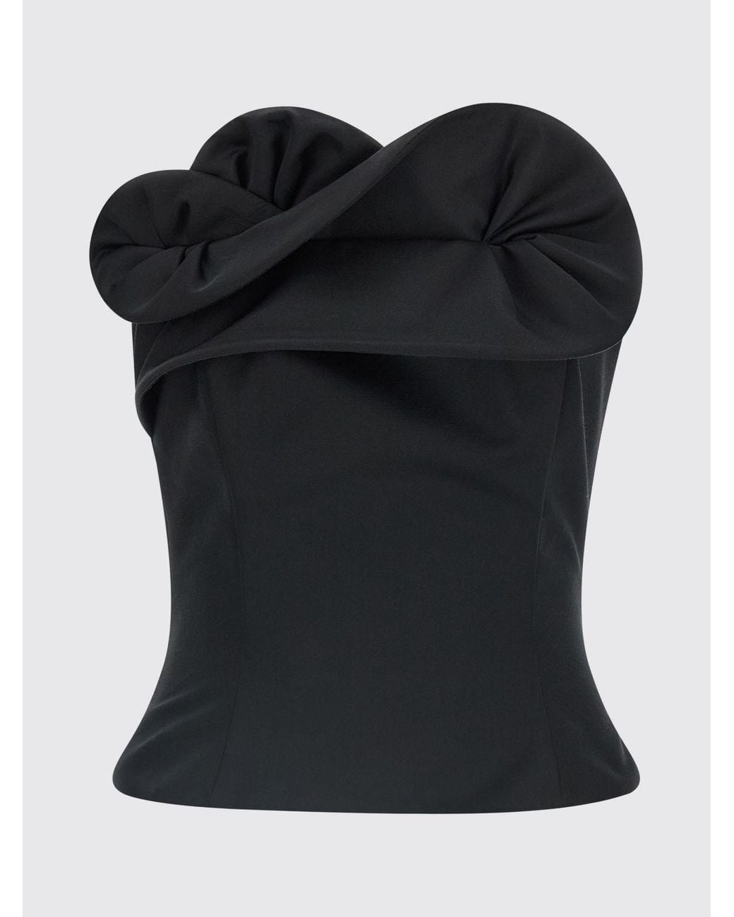 Magda Butrym Black Virgin Wool And Silk Top