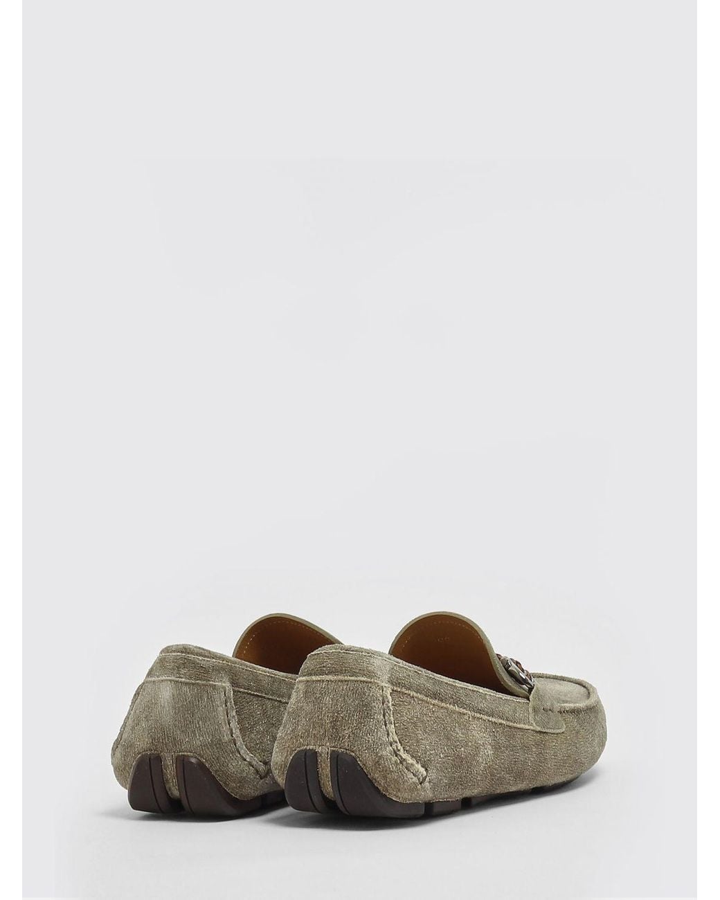 Ferragamo Multicolor Gancini Suede Driver Loafers for men