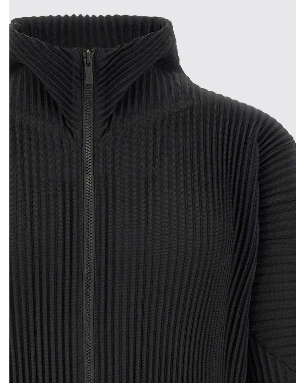 Homme Plissé Issey Miyake Blue Pleated High-Neck Zip-Up Homme Plissé Issey Miyake Cardigan for men