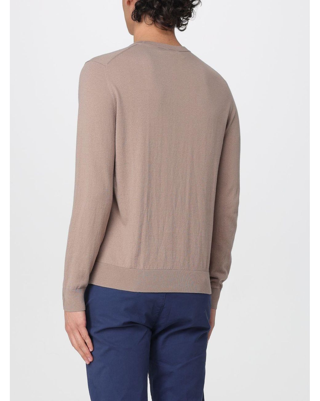 Ballantyne Blue Diamond Pattern Cotton And Cashmere Knit for men