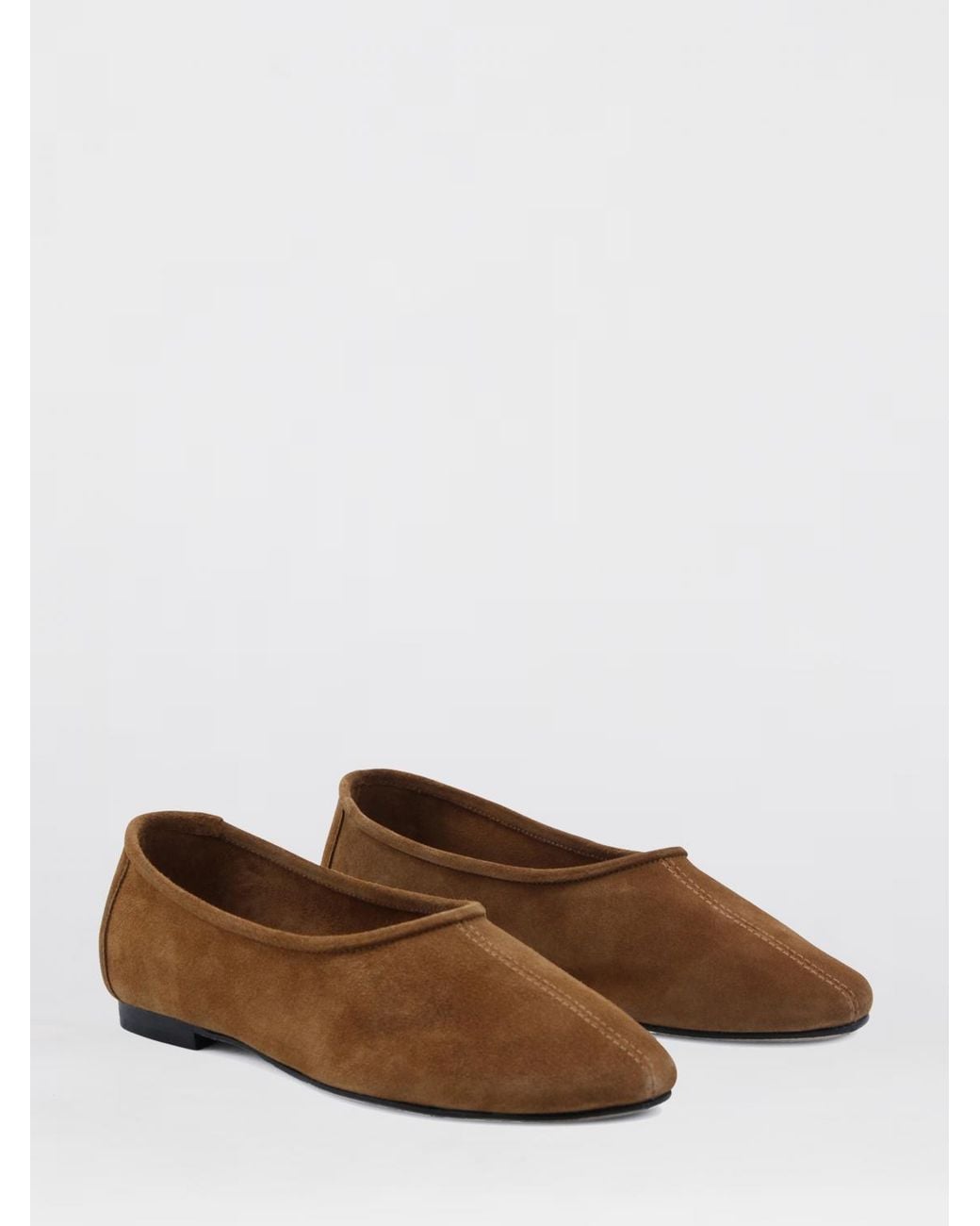 By Far White Prudence Suede Ballerinas