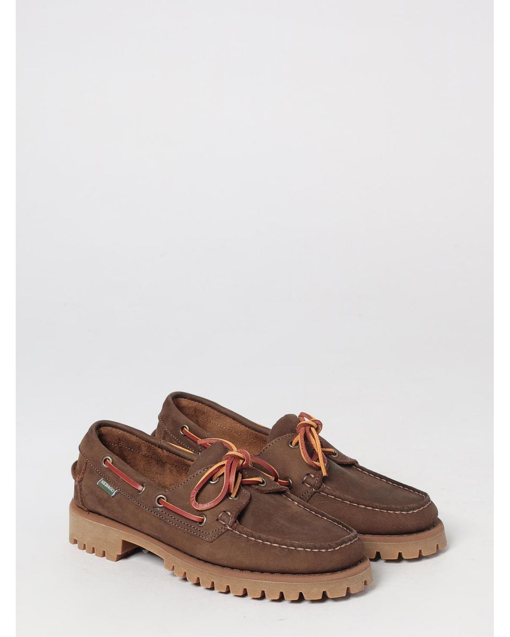 Sebago Brown Ranger Muddy Nubuck Boat Shoes With Rubber Sole