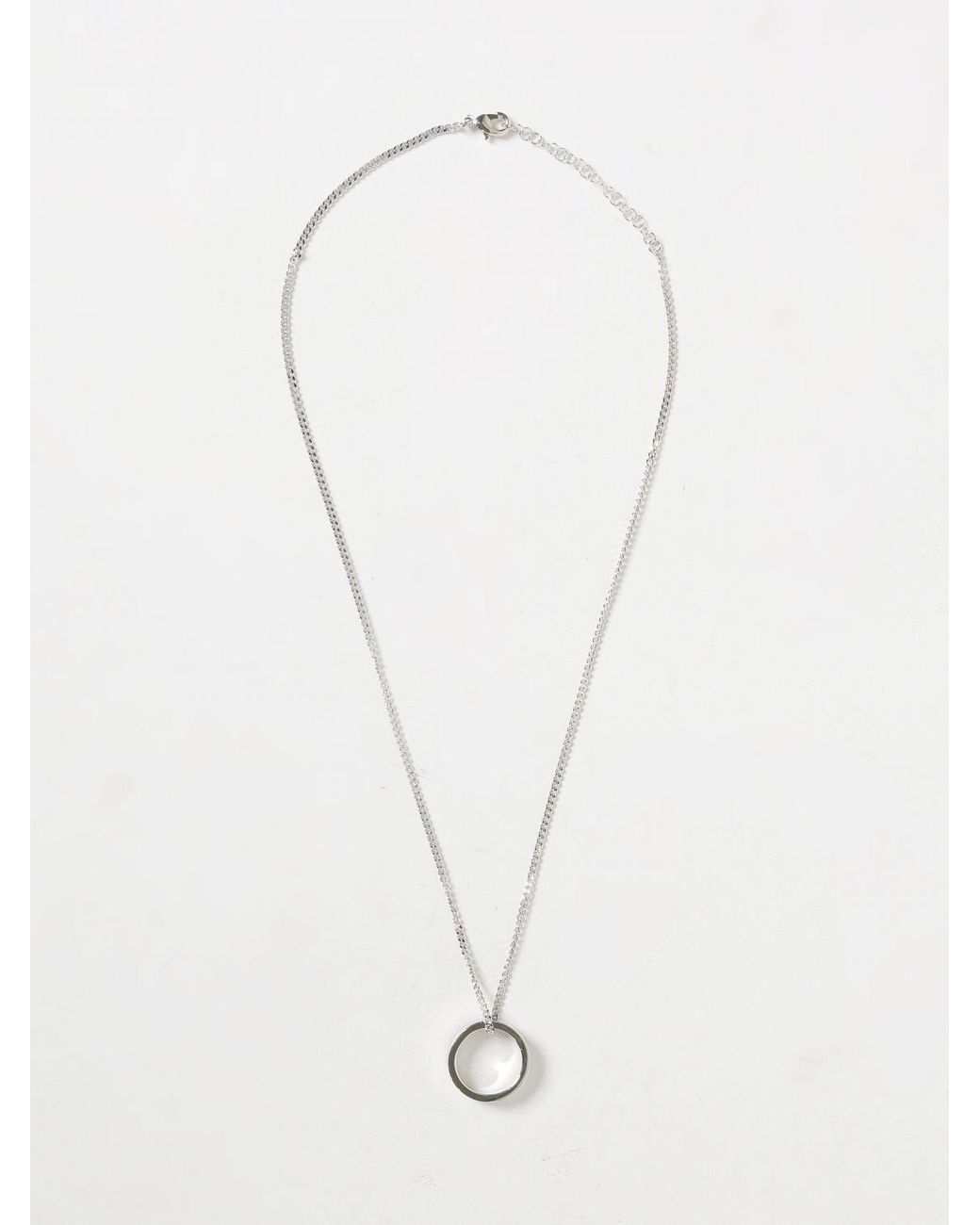 MM6 by Maison Margiela White Brass Necklace With Pendant