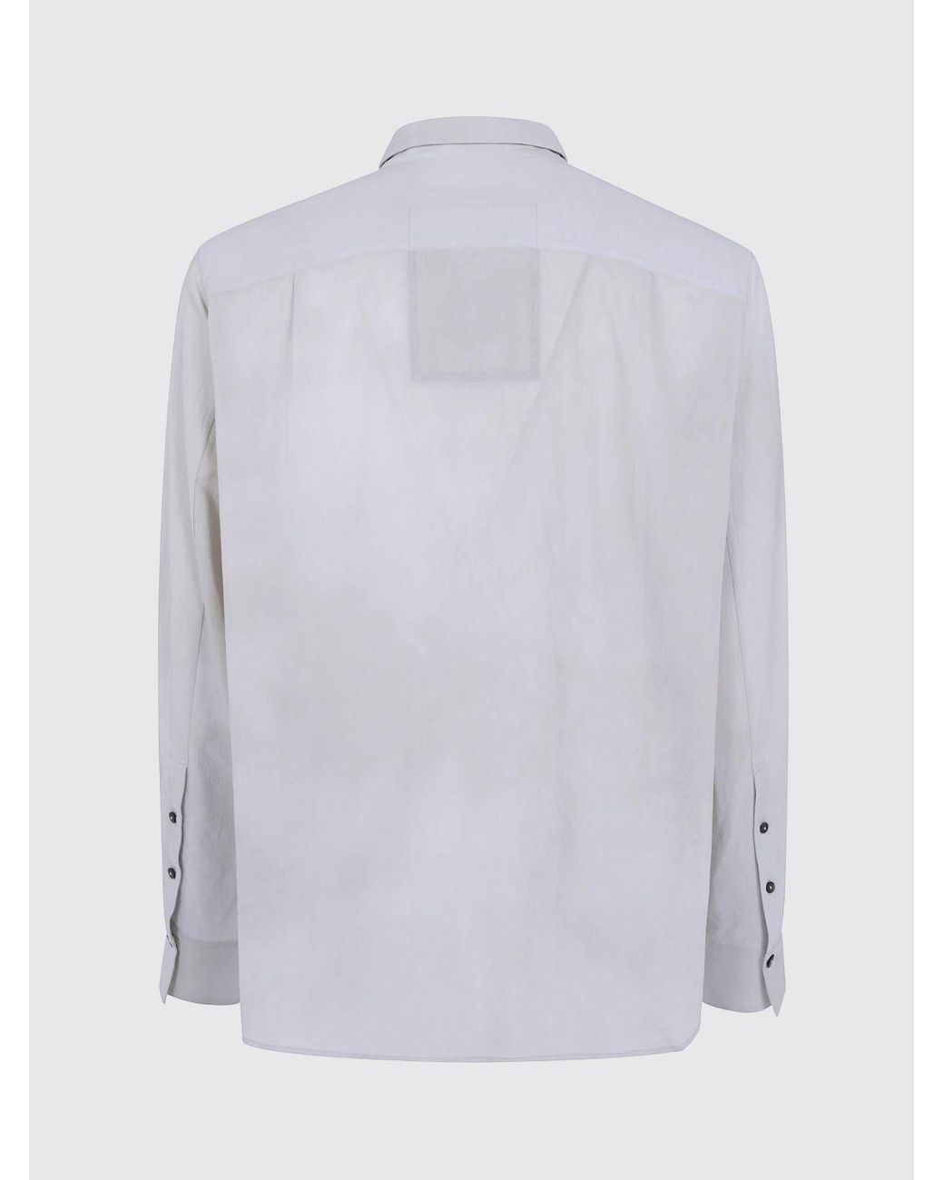 Ziggy Chen Gray Distressed Effect Slim Fit Cotton Shirt for men