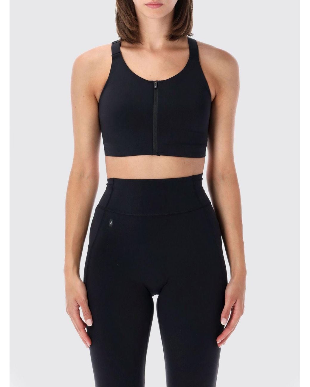 On Shoes Blue Cropped Zip-Up Sports Top