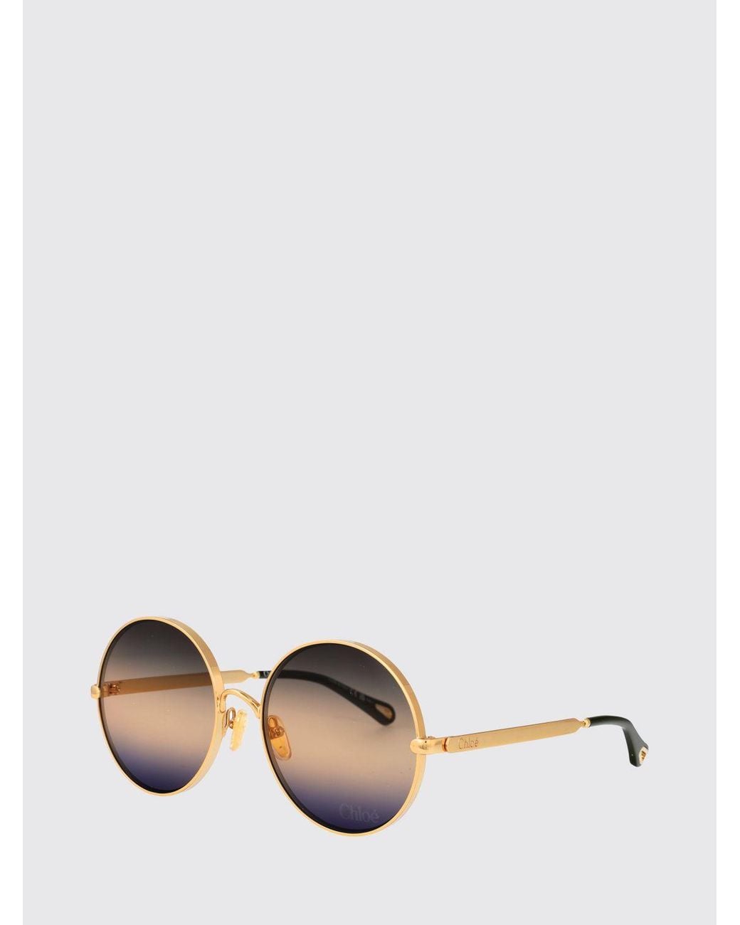 Chloé Gray ChloÉ Metal Sunglasses With Rounded Frame And Metal Bridge