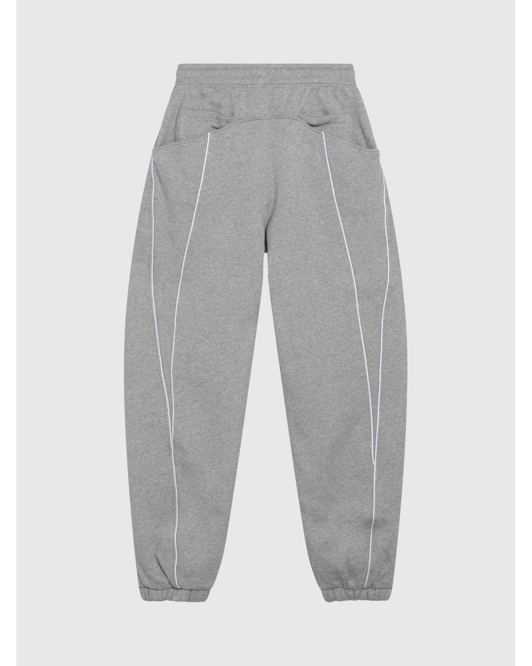 The Attico Gray Jersey Jogging Trousers With Elasticated Waist And Embroidered Logo