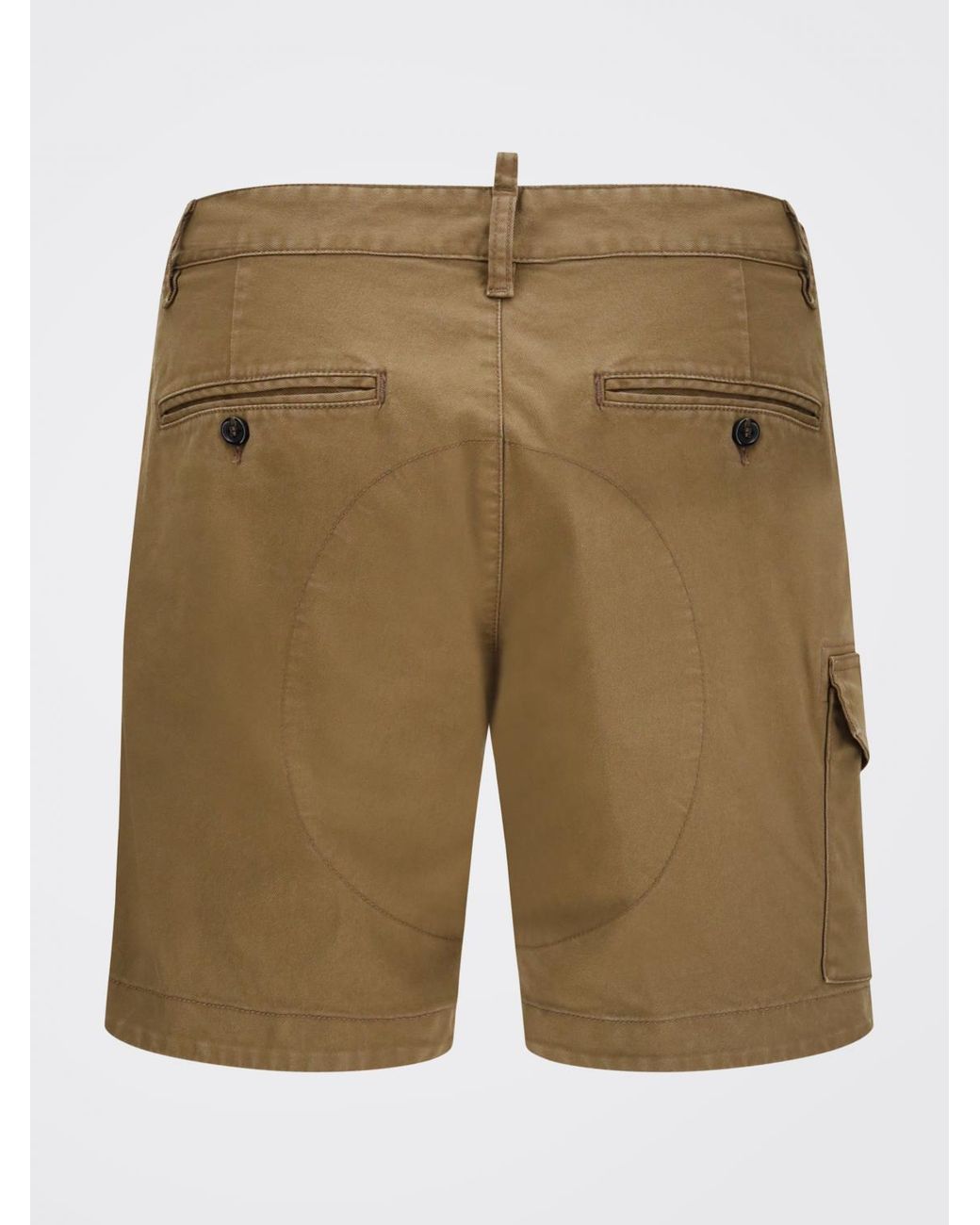DSquared² Natural Stretch Cotton Cargo Shorts With Side Pockets for men