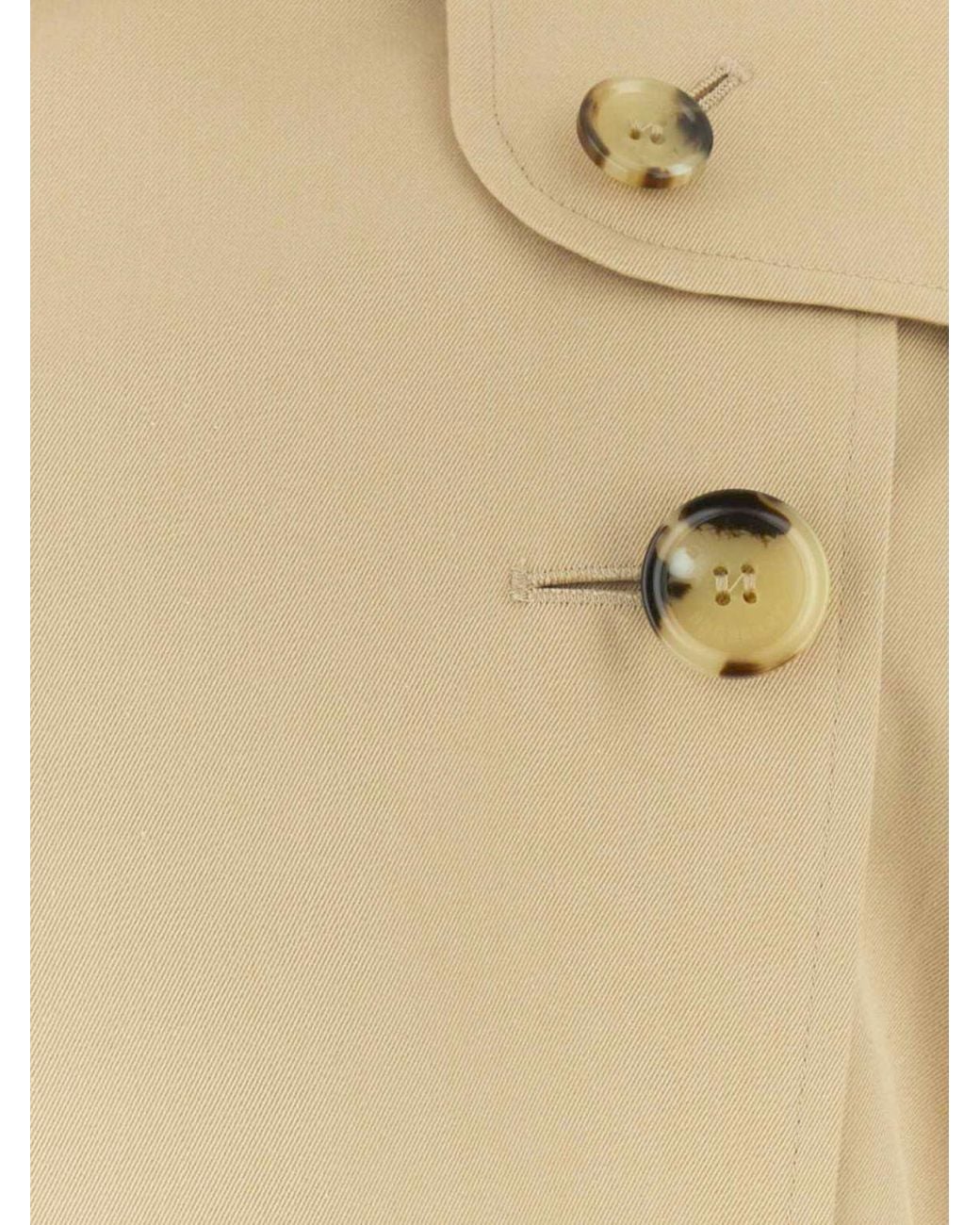 Burberry Blue Knee-Length Double-Breasted Cotton Trench Coat With Belt And Epaulettes
