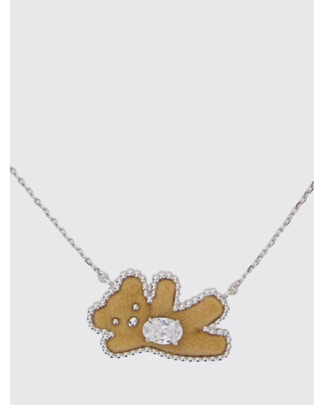 YVMIN White Sterling Teddy Bear Pendant Choker With Zircons For A Pop Style