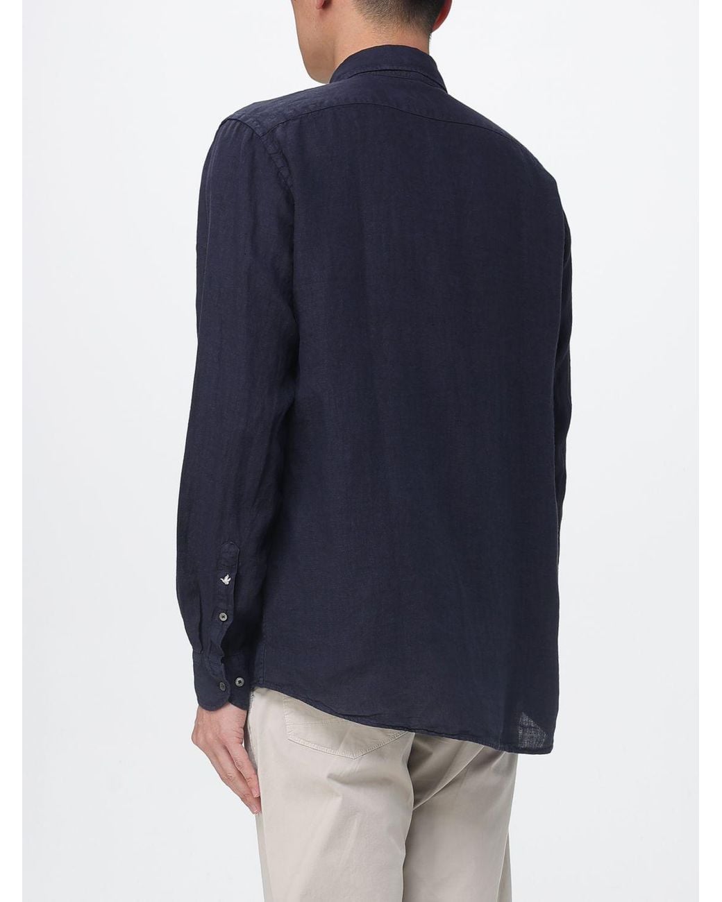 Brooksfield Blue Casual Linen Shirt for men