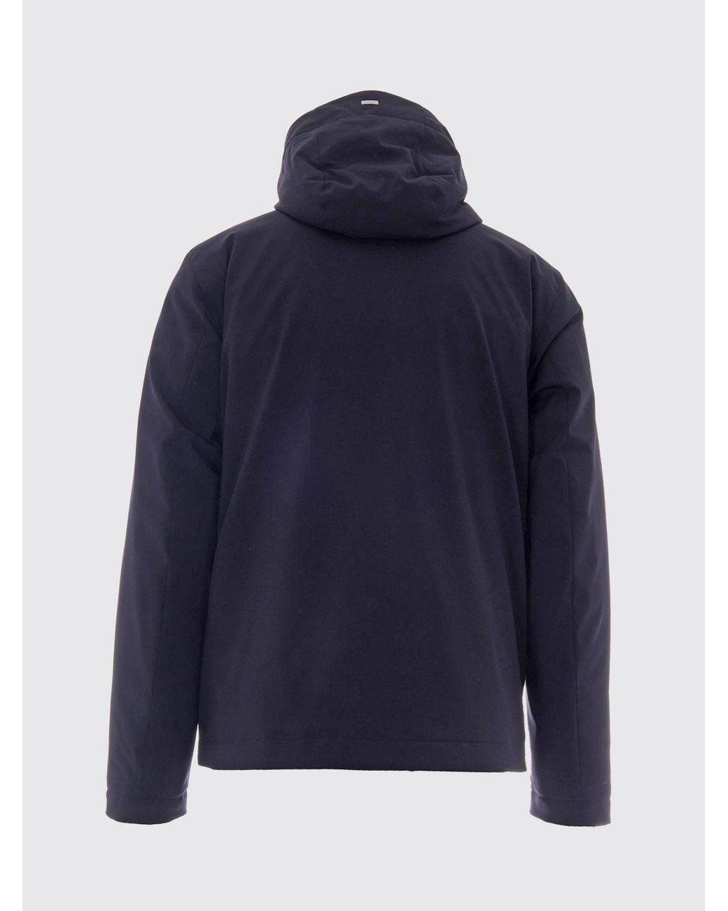 Herno Blue Hooded Padded Windbreaker Jacket for men